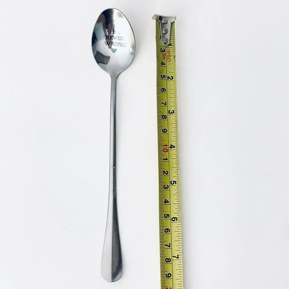 NWT Mrs. NEVER WRONG Silver Stainless Steel Spoon Anniversary,Valentine’s Gift